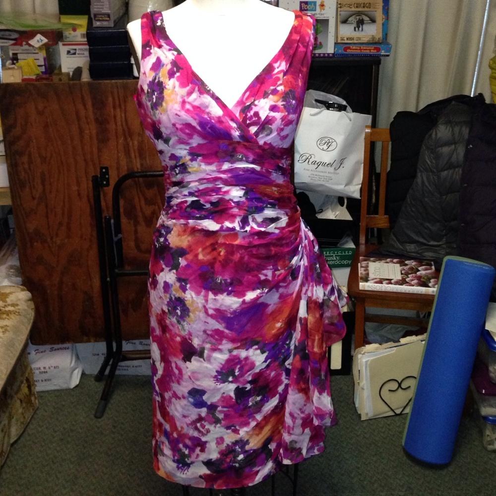 Ralph Lauren silk floral ruffle dress size 6 new